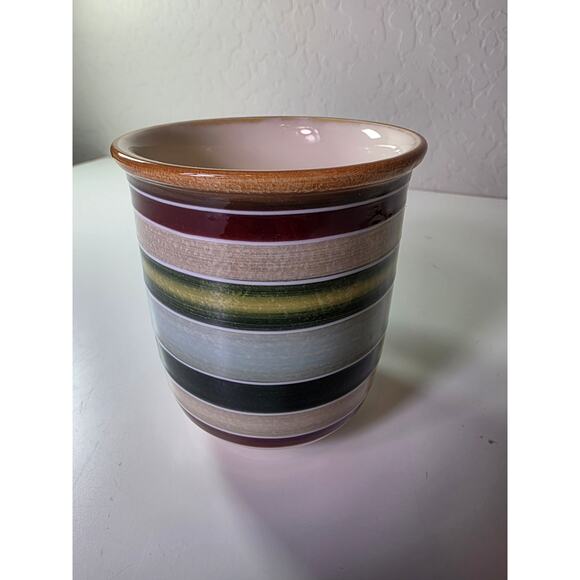 TABLETOPS UNLIMITED Jentry Red Green MCM Style Hand Painted Coffee Mug Set of 4 - Picture 3 of 10